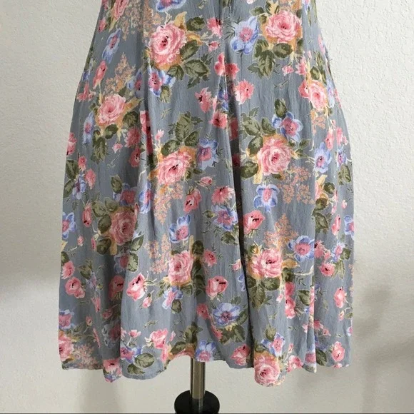 1990s pastel babydoll dress floral small blue pink - Picture 3 of 13